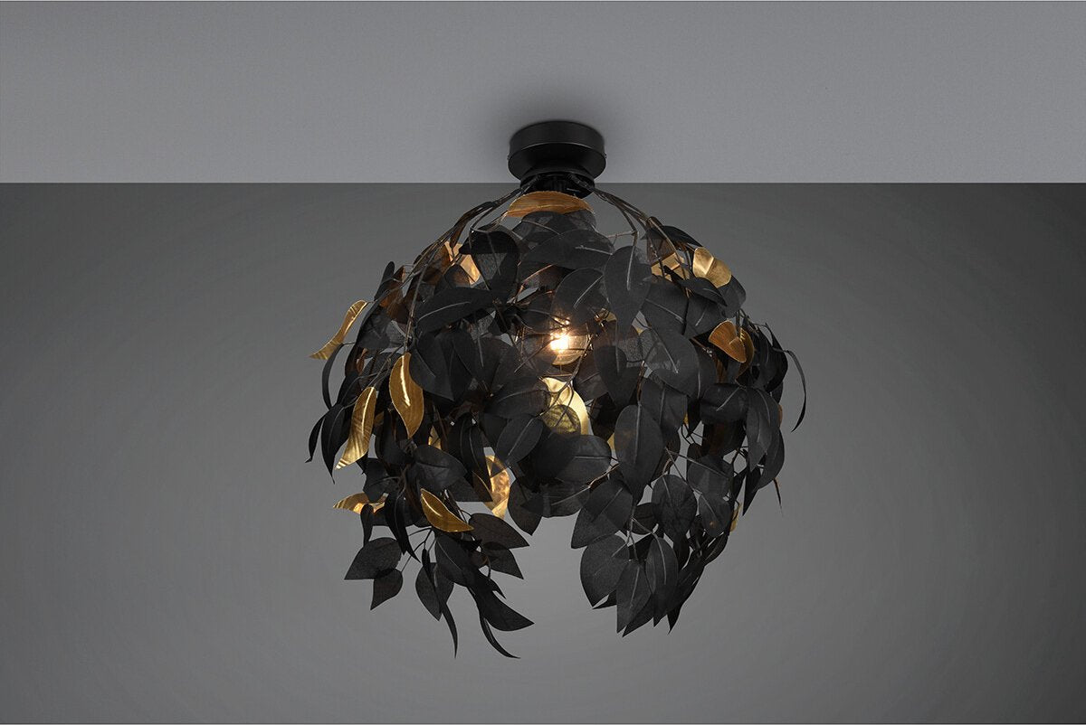 Rl lev dit lys reality leavy - loftslampe - sort mat - ekskl. 1x e27 28 w - loftmontering - mønsterbeskyttelse