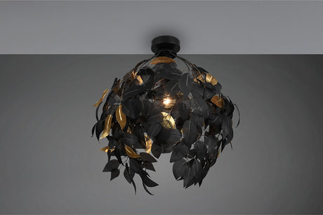 Rl lev dit lys reality leavy - loftslampe - sort mat - ekskl. 1x e27 28 w - loftmontering - mønsterbeskyttelse