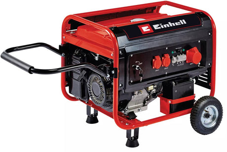 Einhell TC-PG 55 E5 aggregat 4 takts generator 2x 230V + 1x 400V max. 5500 watt AVR spænding 25 liter 7,5k kW