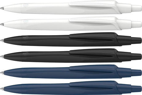 Schneider skriveredskaber schneider kuglepen - reco - 6 dele assorteret - blå engel - genbrug - nib m - skrivefarve blå - s-131886