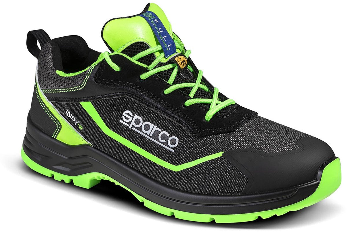 Sparco arbejdssko s3s - indy-e forester - sort grøn - sort - 41