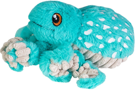 Tactic save the sea octopus Fransk - bæredygtigt krammetøj 20x10x7 cm - lavet af 4-7 genbrugte PET-flasker - inklusive adoptionscertifikat - pædagogisk legetøj fra 0 år - økologisk plys - 100% genanvendeligt - beskyt havet - med gratis app