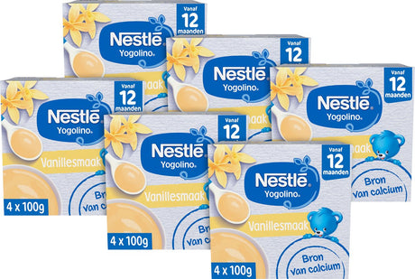 Nestlé yogolino vanilje baby dessert - babymad snacks - 12+ måneder - 6 stykker 4x100g (24 portioner)