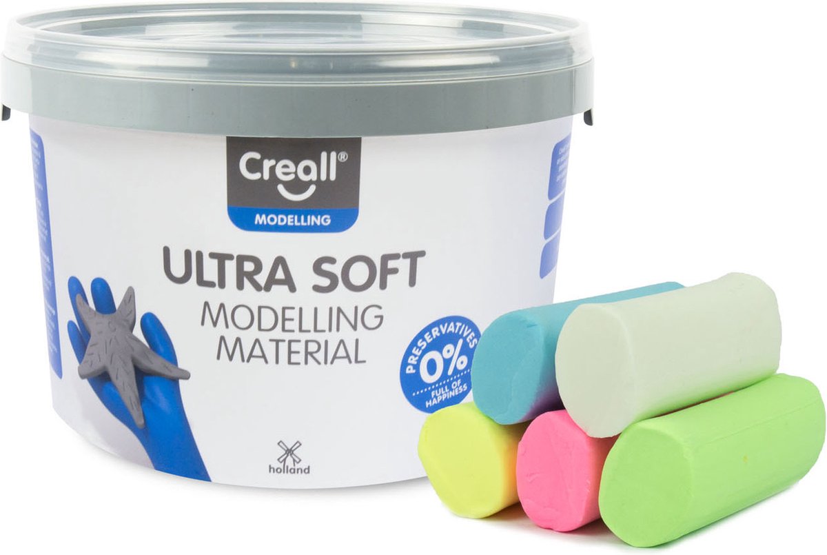 Creall modelleringspasta | gryde med 1 | 10 kg med assorterede farver