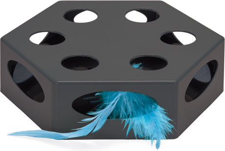 Beeztees prooi - kattenspeelgoed - interactief - grijs - 23x20x6 cm