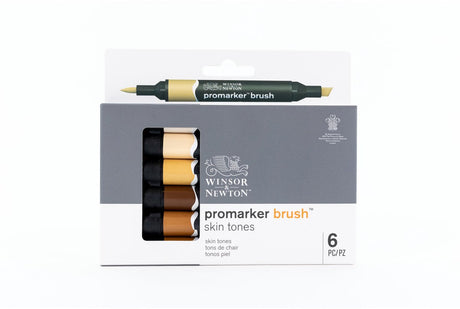 Winsor Newton 0290127 Pro Marker Brush 6 Hudfarvesæt | professionelle alkohol markører layout markører