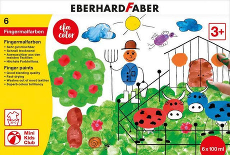 Eberhard faber fingermaling - efa farve - 6 x 100ml - assorteret - ef-578806