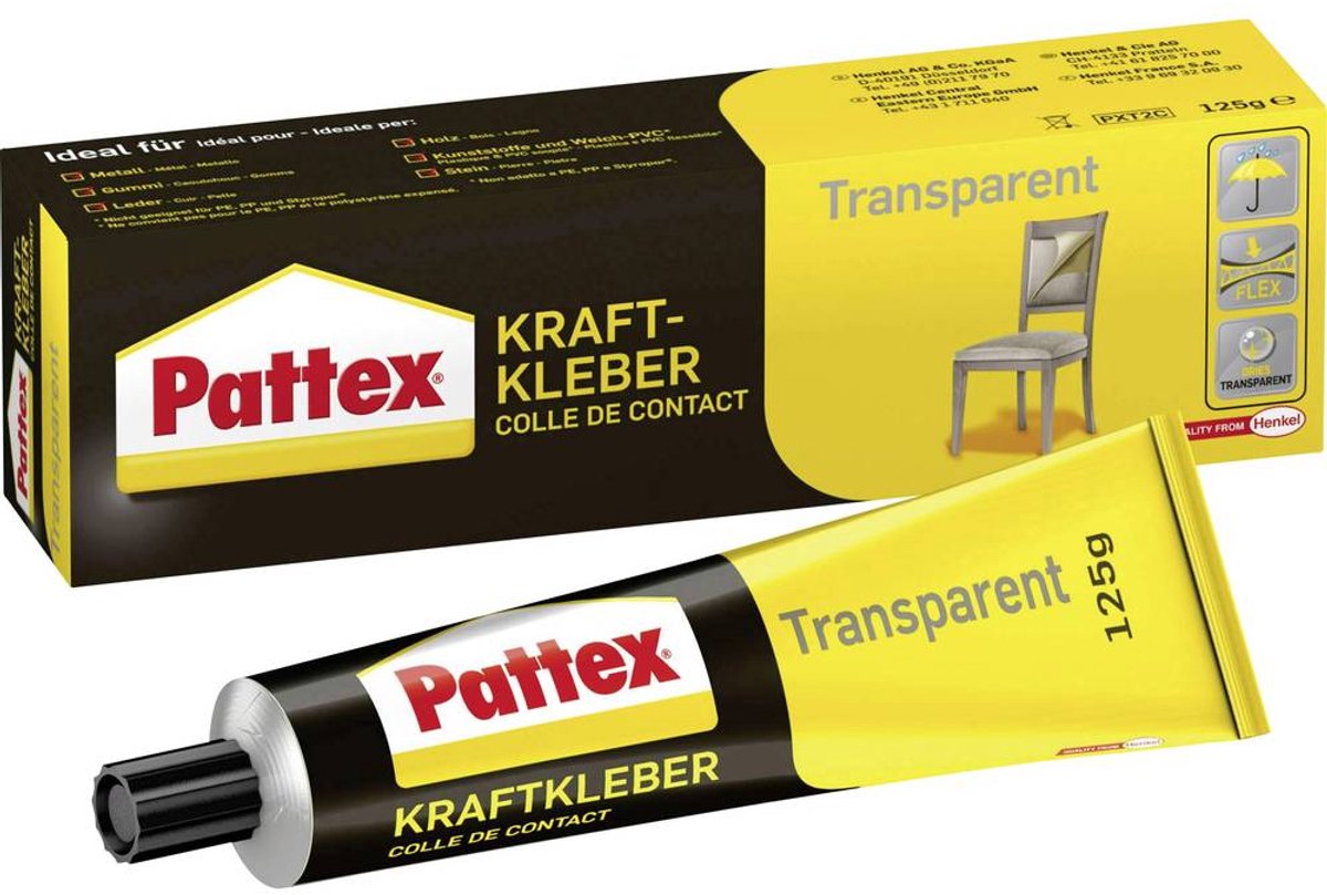 Pattex transparent kontaktlim pxt2c 125 g
