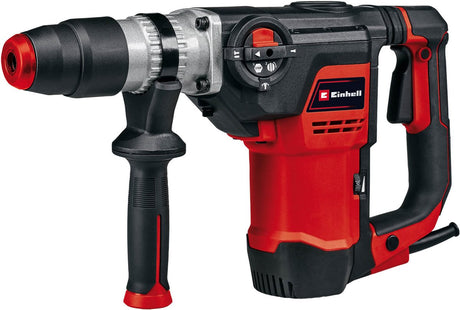 Einhell elektrisk hammerbor te-rh 40 3f - 1050 w - antal slag: 4.100 min - 10 år - sds-max - 3 funktioner: hammerboring, mejsling med og uden mejselfiksering - inkl. fladmejsel og spidsmejsel - inkl. sag