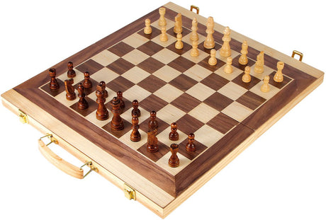 Lille fod - træskak og backgammon
