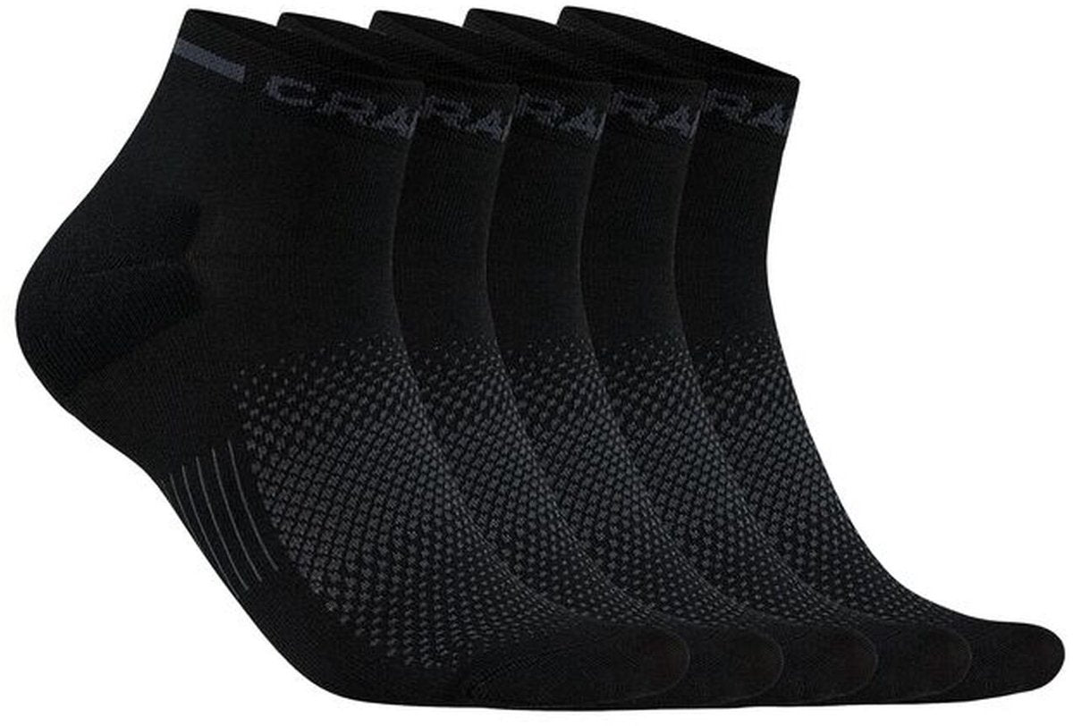 Craft aktiv mellemstrømpe 5-pak unisex sportsstrømper - sorte