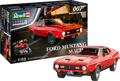 Revell modelsæt bil - 05664 james bond 007 - ford mustang i - gavesæt plastik - 1:25 - modelsæt