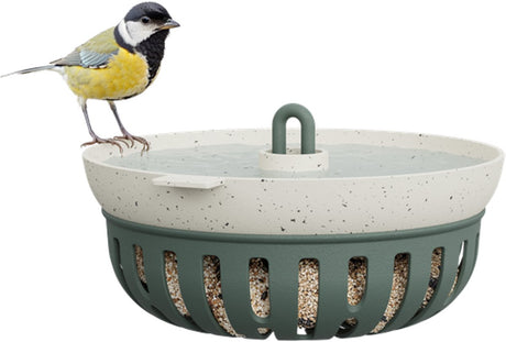Elho essential vogelvoederhuis - 100% gerecycled plastic - l 19.2 x b 17.9 x h 13 cm - blad groen