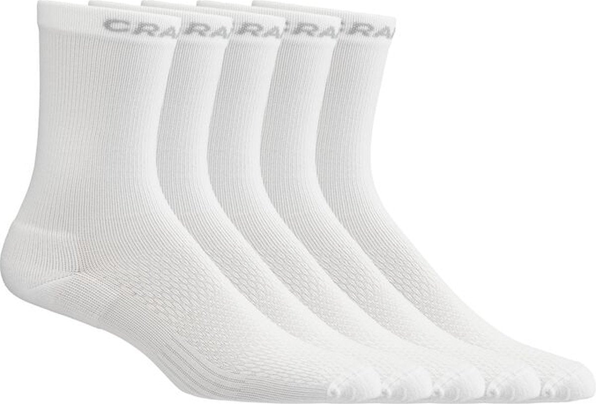 Craft aktive højstrømpe 5-pak unisex sportsstrømper - hvide