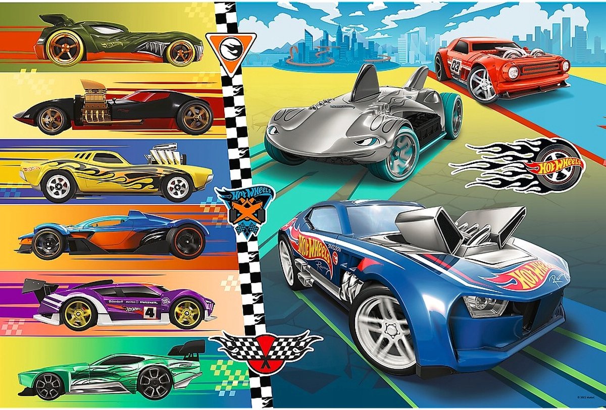 Trefl hot wheels maxi puslespil - 24 brikker - fra 3 år