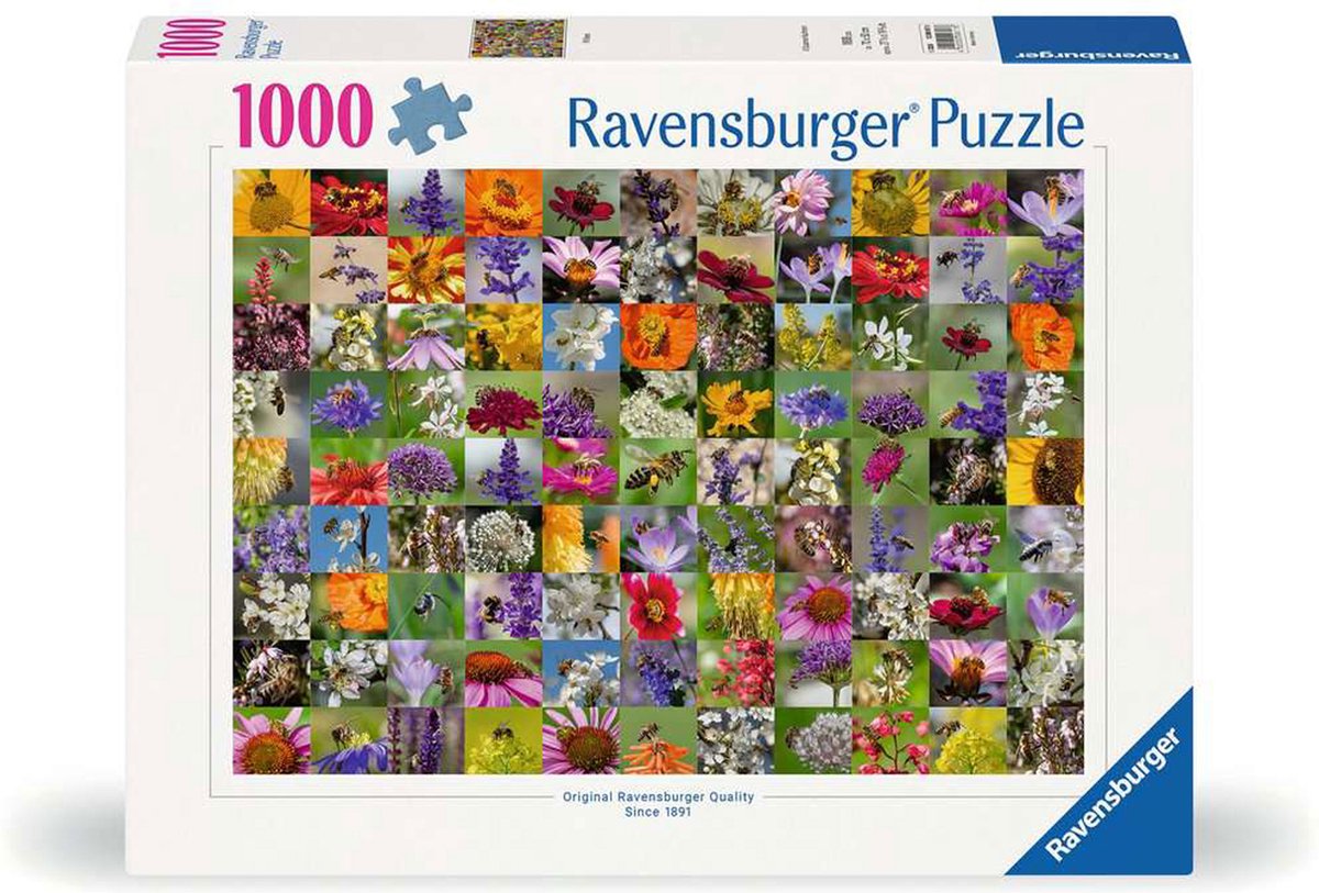 Ravensburger puslespil bienen - puslespil 1000 brikker blomster dyr.