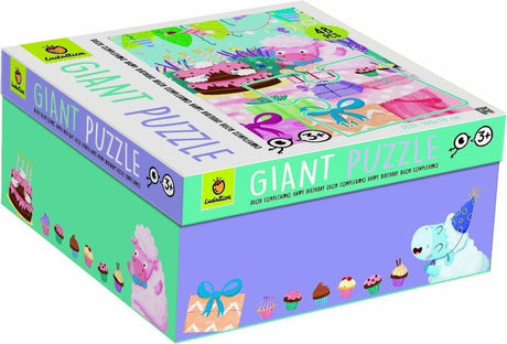 Ludattica puzzel verjaardag - reuzenpuzzel 48 stukjes karton.