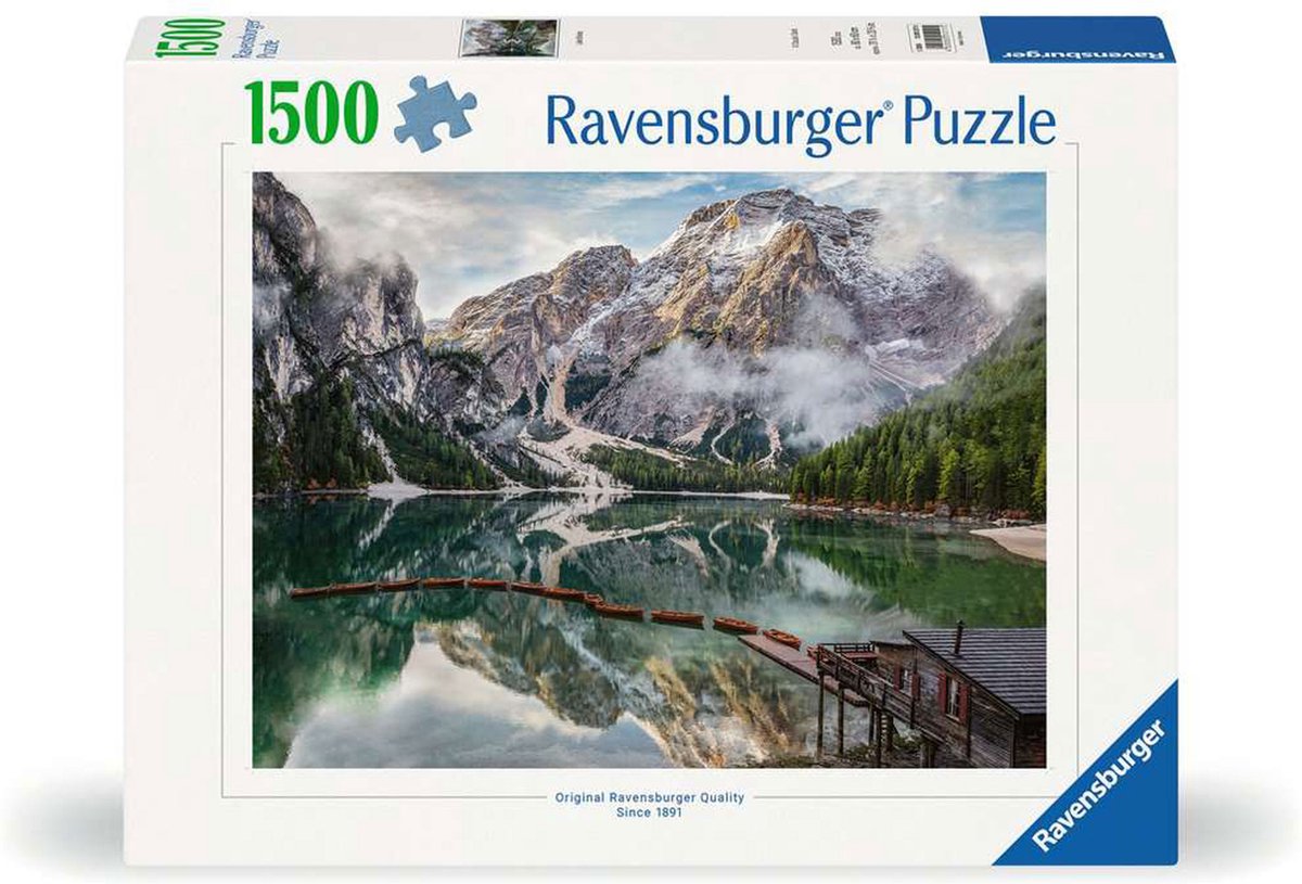 Ravensburger puslespil lago di braies 1500 brikker landskabspuslespil.