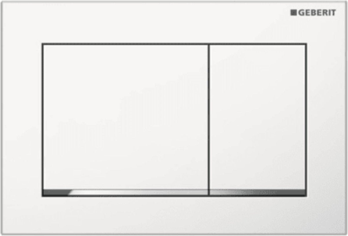 Geberit omega20 kontrolplade - 2-knaps skyl - firkantet - hvid glans krom hvid