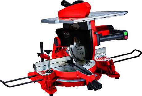 Einhell elektrisk tværkapsav med topbord tc-ms 3017 t - 1600 b - ø305 mm - maksimal skærebredde: 170 mm - drejeligt savhoved: 45° - inkl. 40 tands savklinge