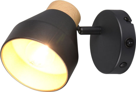 Rl live your light reality valentin - spot - sort mat - ekskl. 1x e14 4 w - loftmontering - velegnet til permanent montering eller stik - casalum