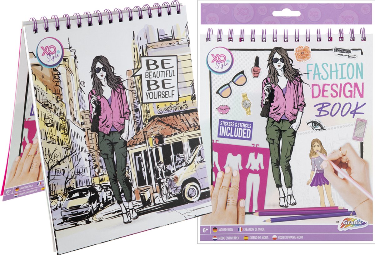 Grafix Fashion Design Sticker Book + stencils