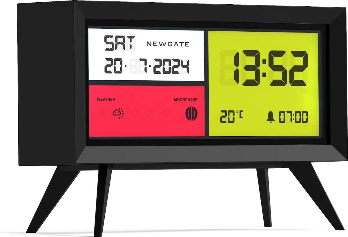 Bennies fifties newgate spectronoma LCD vækkeur - sort