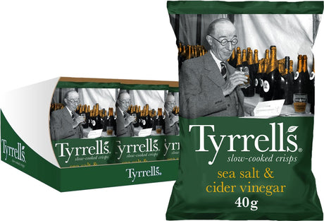 Tyrrells chips havsalt cider eddike 18 x 40 gram