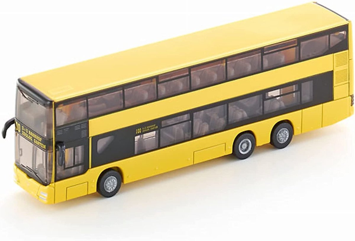 Siku 1884, mand dobbeltdækker bybus, 1:87, metal plast, gul, gummidæk