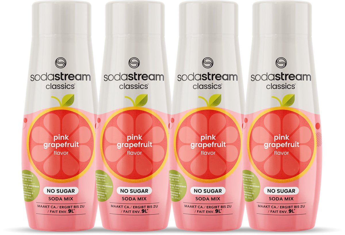 Sodastream pink grapefrugt nul sirup - 4 stk