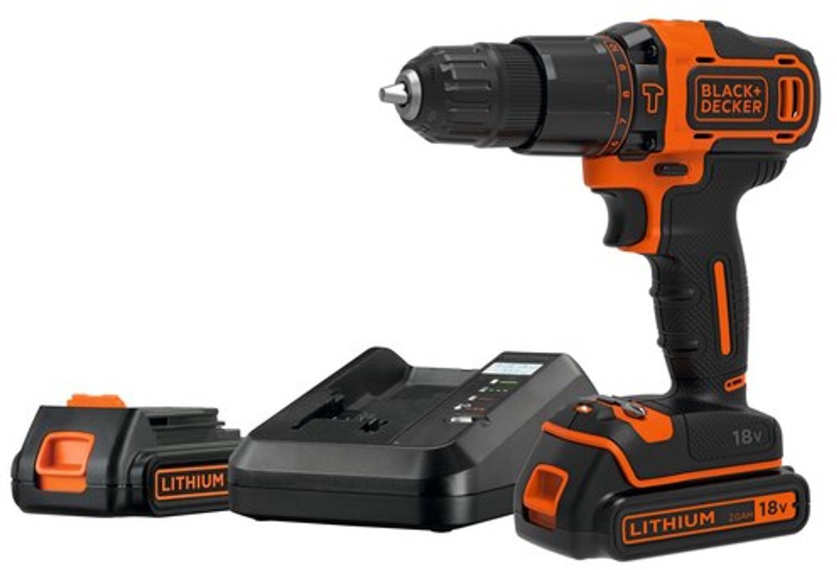 Black+decker bdchd18 - batteridrevet boremaskine - udarowa funktion - 18v - 2.0 ah