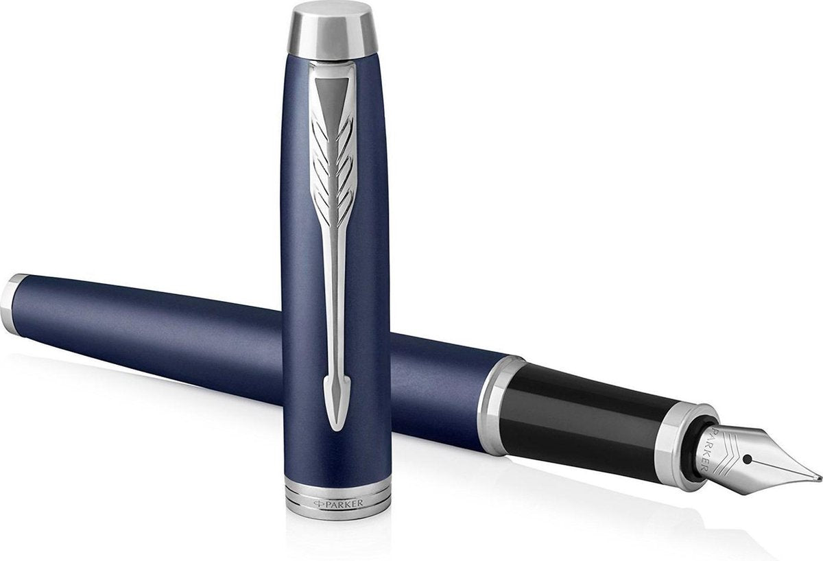 Parker IM fyldepen - medium spids - blå blæk - mat blå - inkl. gaveæske