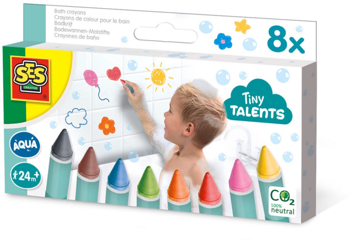 Ses creative ses tiny talents badekridt - 8 farver