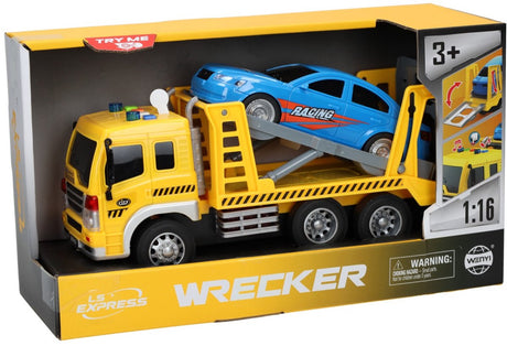 Lobbes toys bv transporter trækvogn med billys og lyd