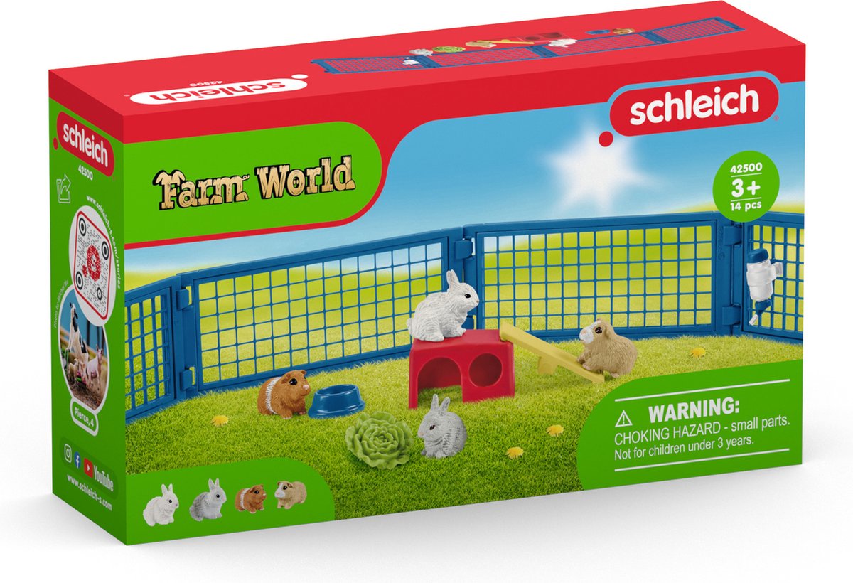 Schleich farm world - hjem for kaniner og marsvin - figursæt - børnelegetøj til drenge og piger - 3 til 8 år - 14 dele