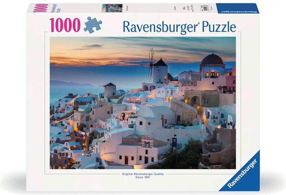 Ravensburger puslespil puslespil Santorini aften - 1000 brikker landskab.