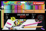 Stabilo kreative sæt - pen 68 point 88 pastel - arty - kombination penalhus 36 stk.