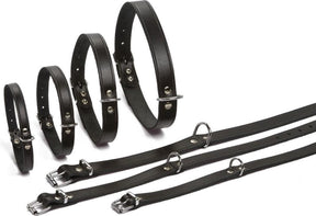 Beeztees - hundehalsbånd - læder - sort - 37,5-46,5 cm x 20 mm one size