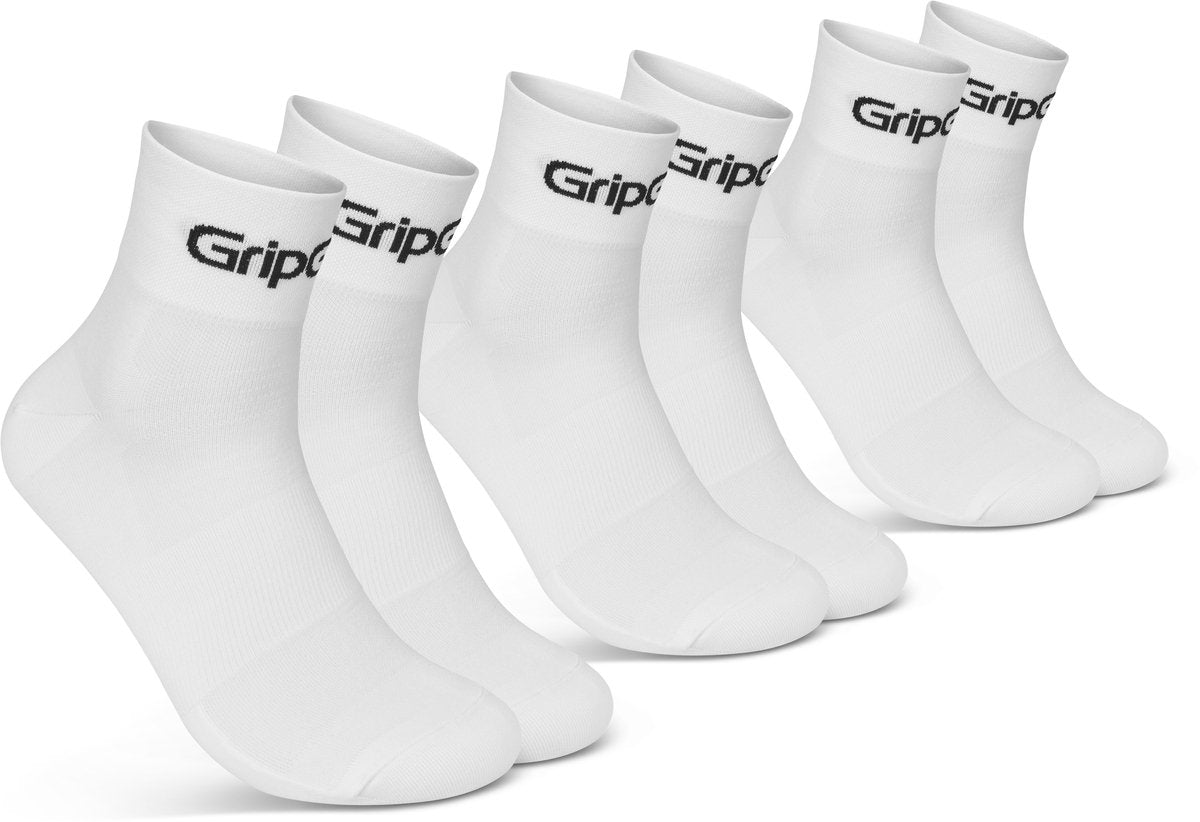 Gripgrab - ride low cut sommer cykelstrømper 3 par korte coolmax sokker - unisex - hvid