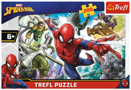 Trefl spider-man puslespil - 200 brikker - marvel puslespil til børn.