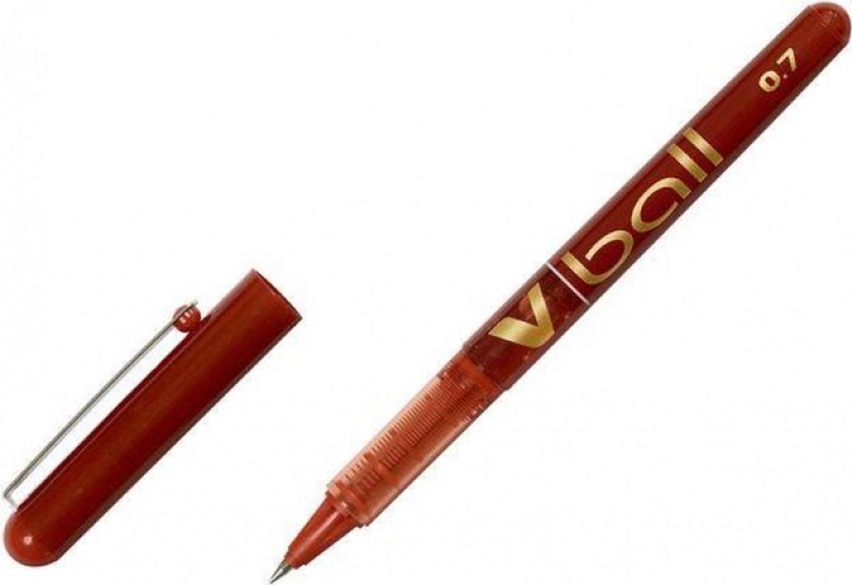 Pilot pen rulle v kugle rød kugle 0,5 mm (12 stk.)