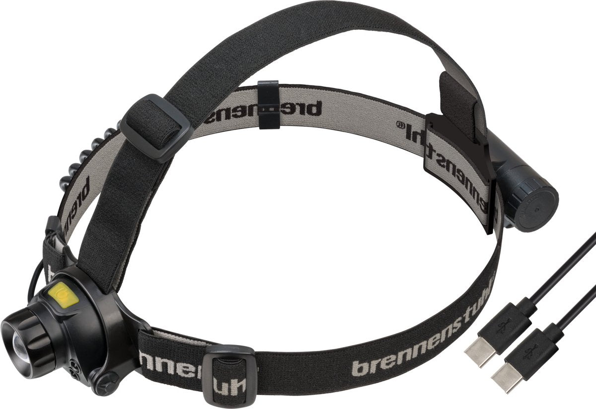 Brennerstuhl Luxpremium LED genopladelig sensorforlygte SL 401 AF genopladelig LED-forlygte med sensor og rødt lys (udendørs forlygte IP44 med infrarød sensor til håndfri tænding, op til 50 timers lystid, 400lm)