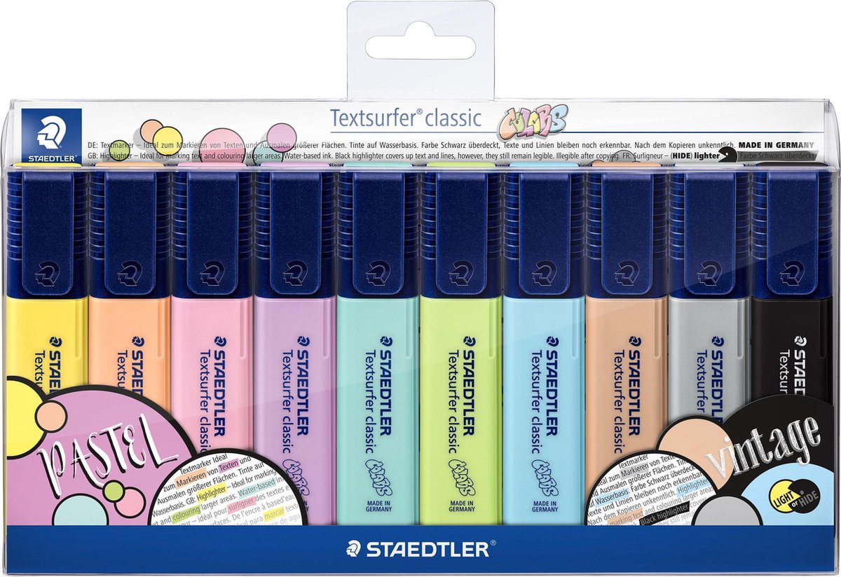 Staedtler text surfer klassisk tekstmarkør - sæt 10 stk ny