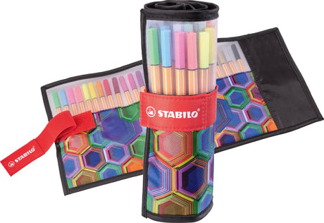 Stabilo point 88 - fineliner 0,4 mm - rullesæt - arty - etui med 25 farver