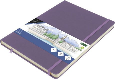 Kangaro schetsboek - a4 - heather purple - met elastiek en lint