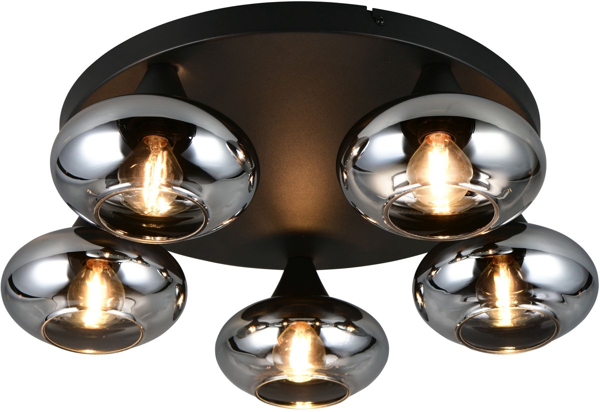 Rl lev dit lys reality divina - loftslampe - røgfarve - ekskl. 5x e14 4 w - loftmontering
