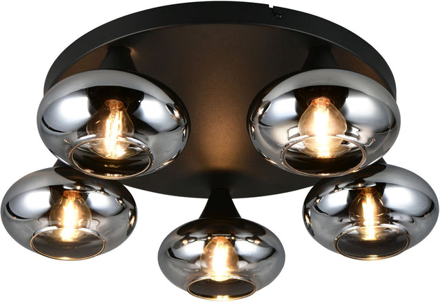 Rl lev dit lys reality divina - loftslampe - røgfarve - ekskl. 5x e14 4 w - loftmontering
