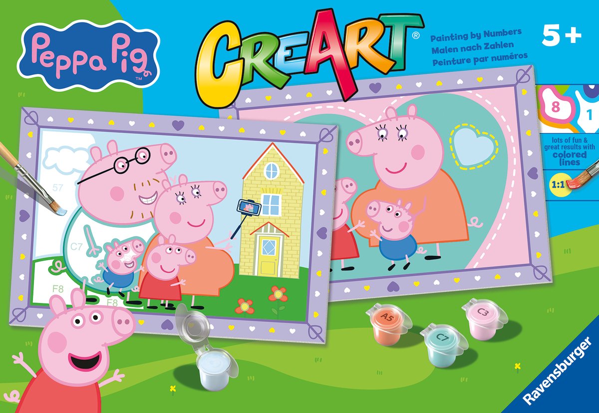 Ravensburger maling efter nummer peppa pig familie kreativt legetøj.