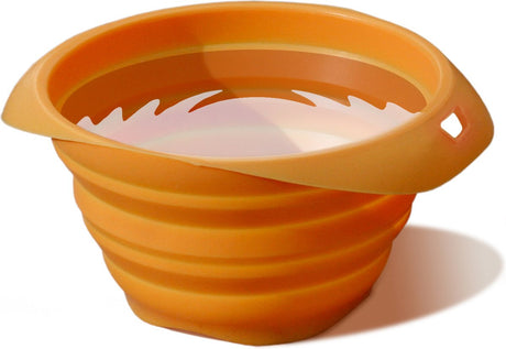 Kurgo collapse-a-bowl - foldbar sammenfoldelig madskål til hunde på farten - orange