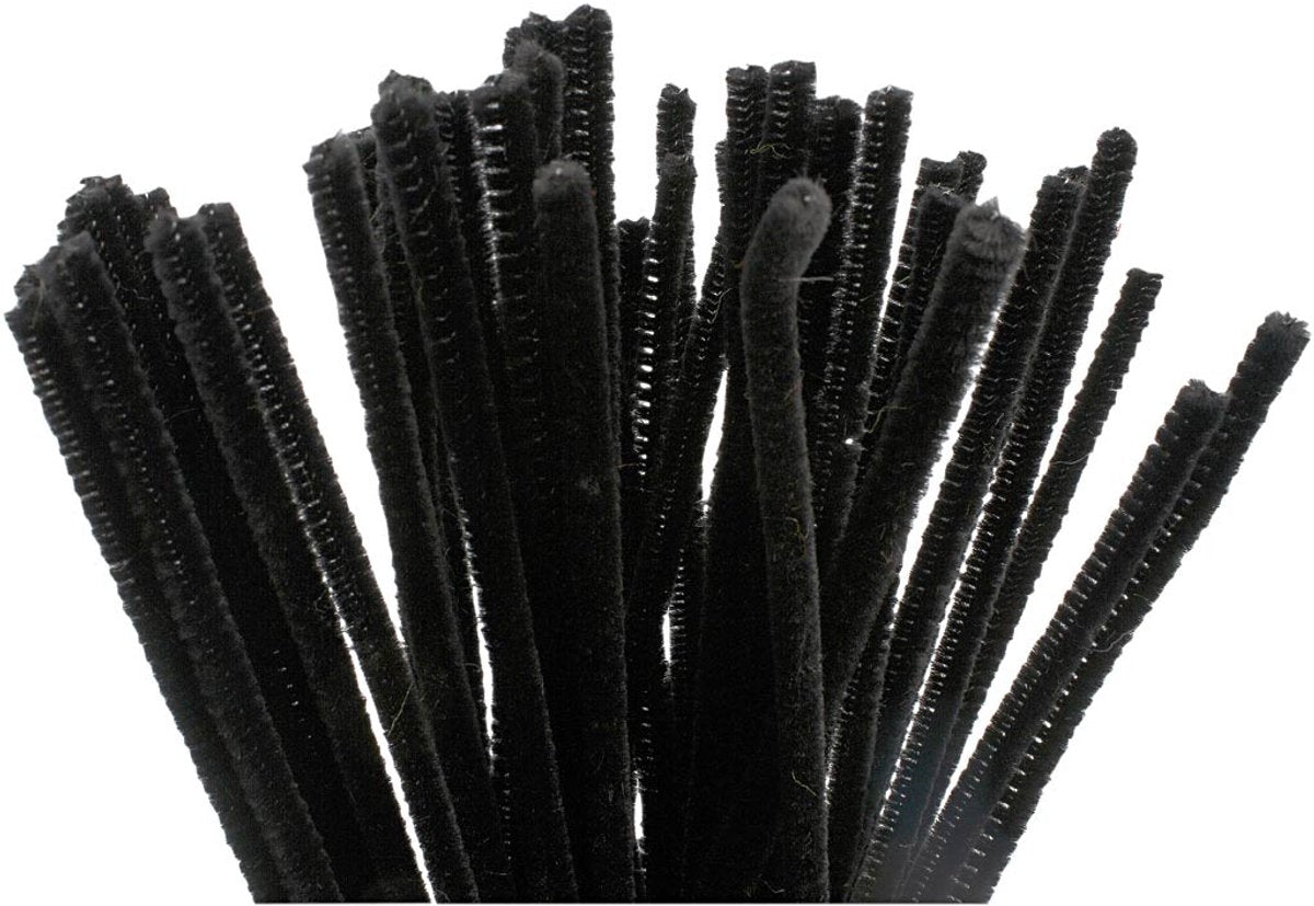 Creativ company chenille sort 30cm, 50 stk.